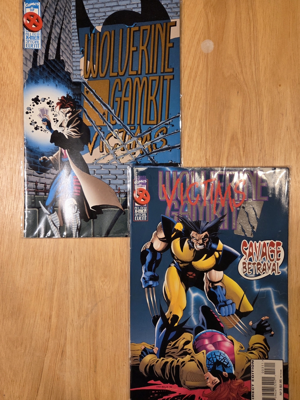 1995 Wolverine & Gambit "Victims" - X-Men Special Comic Book Series (Set of 2)